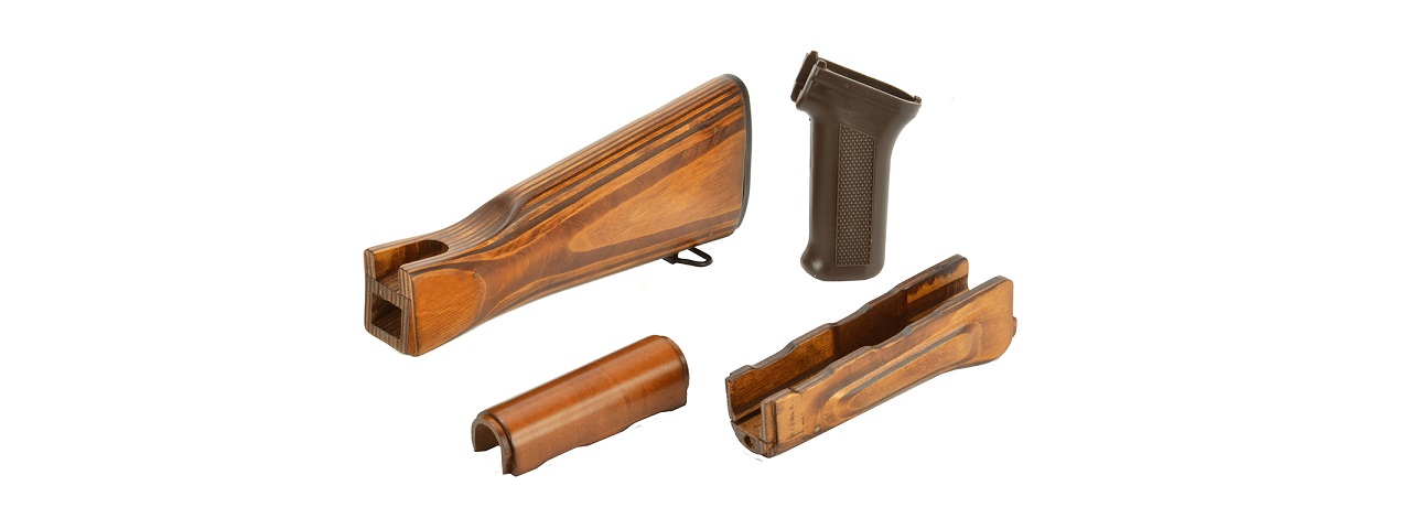 LCT AIRSOFT AK SERIES AEG HANDGUARD AND STOCK SET - WOOD