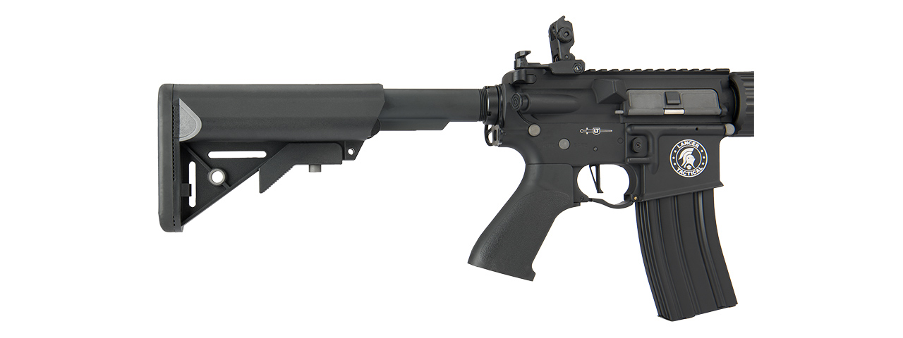 Lancer Tactical Low FPS Proline Gen 2 10" M4 Carbine Airsoft AEG Rifle with Mock Suppressor (Color: Black) - Click Image to Close