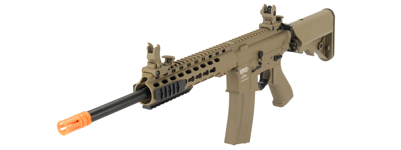 Lancer Tactical Low FPS Proline 10" Keymod M4 Carbine Airsoft AEG Rifle (Color: Tan)