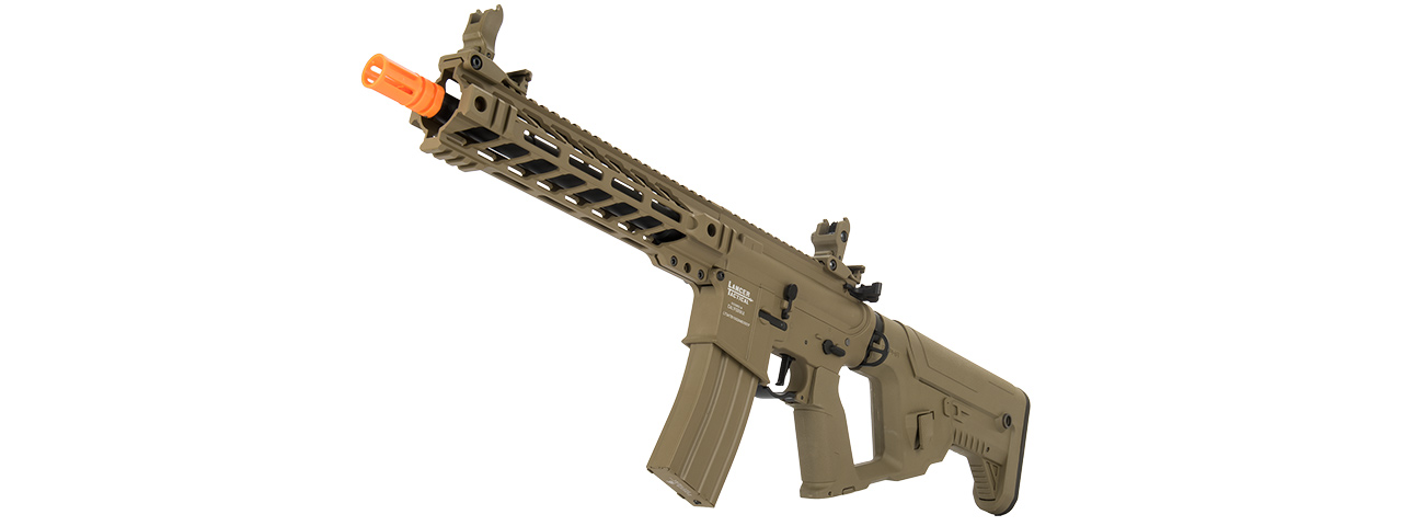 Lancer Tactical Proline Enforcer Battle Hawk 10" M4 Airsoft Rifle w/ Alpha Stock (Color: Tan) - Click Image to Close