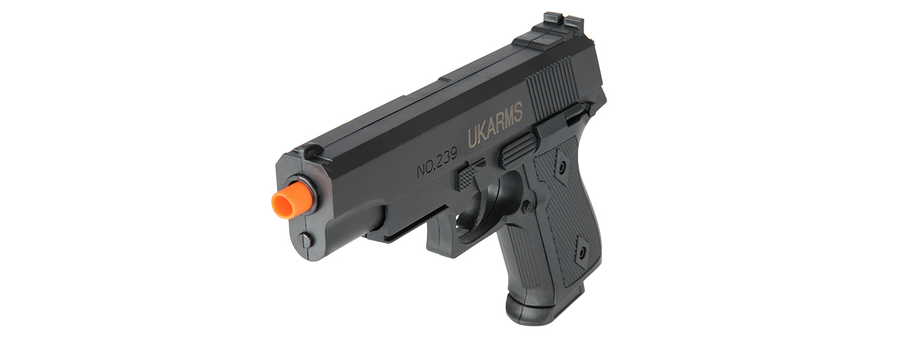 UKARMS POLYMER SPRING OPERATED 7" INCH BB PISTOL (BLACK) - Click Image to Close