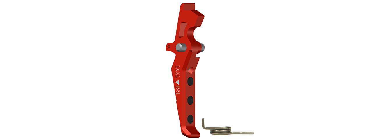 CNC Aluminum Advanced AEG Trigger (Style E) (Red) - Click Image to Close