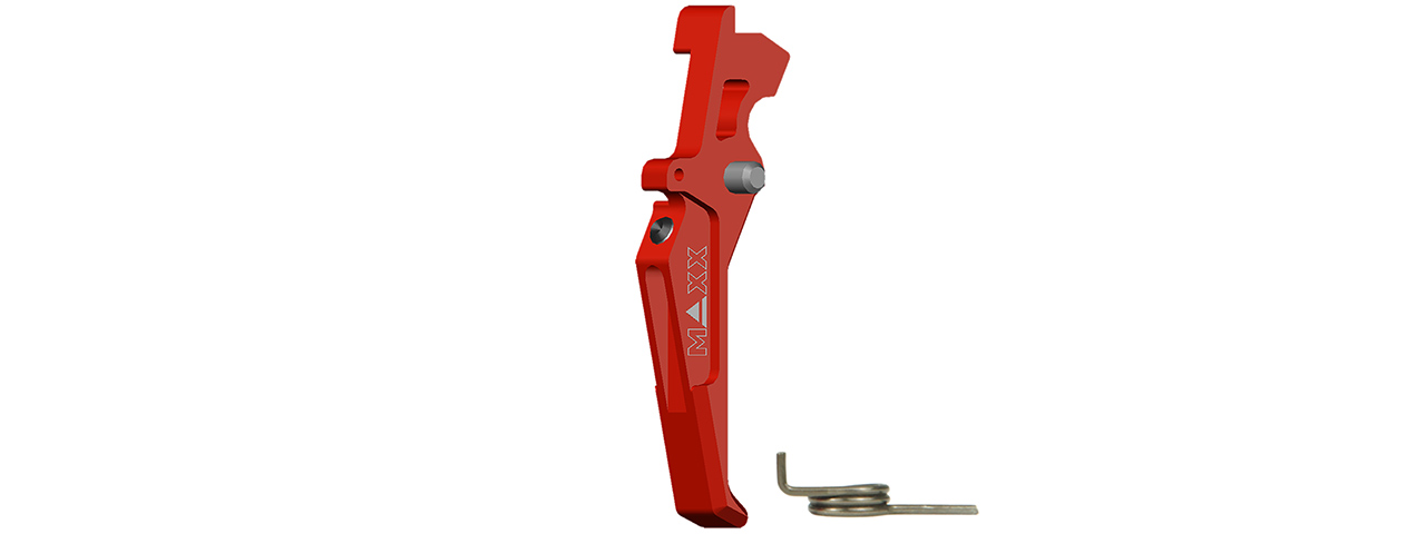 CNC Aluminum Advanced AEG Trigger (Style E) (Red) - Click Image to Close