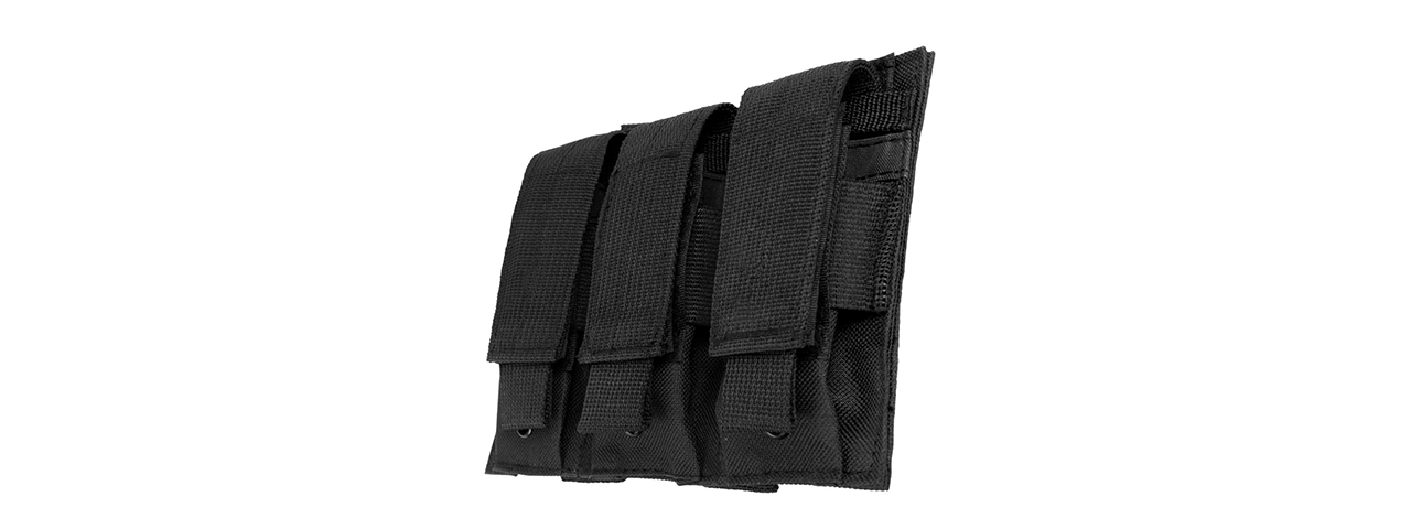 VISM MOLLE TRIPLE PISTOL MAGAZINE POUCH - BLACK