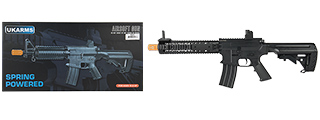 UK ARMS P2211 QUAD RIS M4 SPRING RIFLE W/ GRIP COVERS (BLACK)