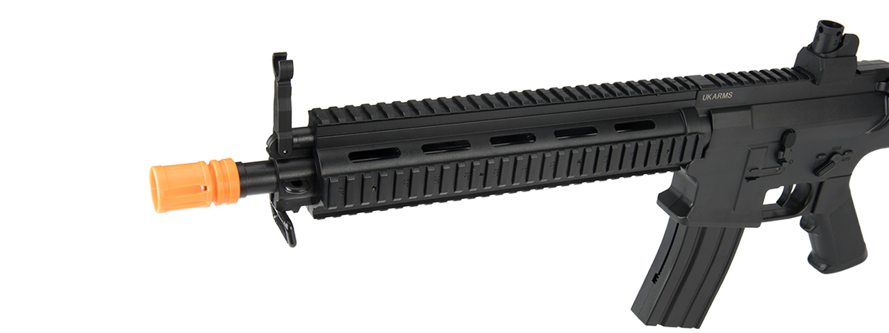 UK ARMS P2215 M4 QUAD MONOLITHIC RIS SPRING RIFLE (BLACK) - Click Image to Close