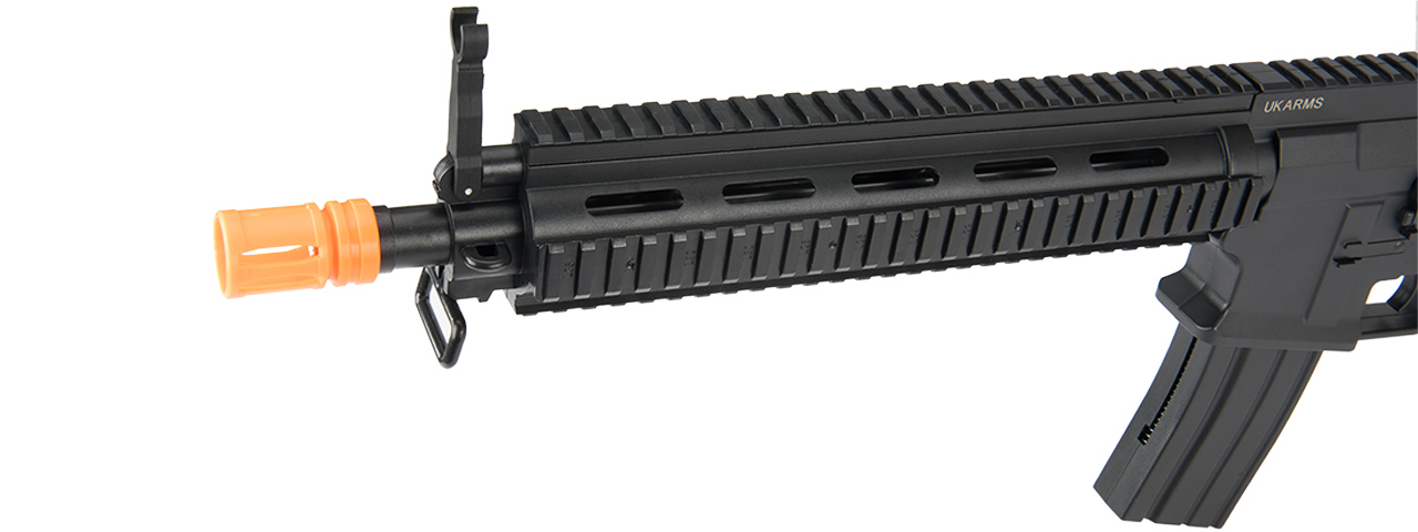 UK ARMS P2216 M4 POLYMER QUAD PICATINNY SPRING RIFLE (BLACK) - Click Image to Close