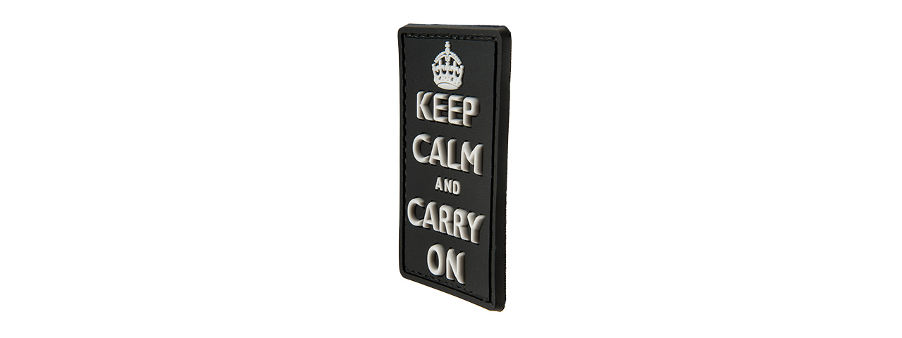 G-FORCE KEEP CALM AND CARRY ON PVC MORALE PATCH (BLACK)