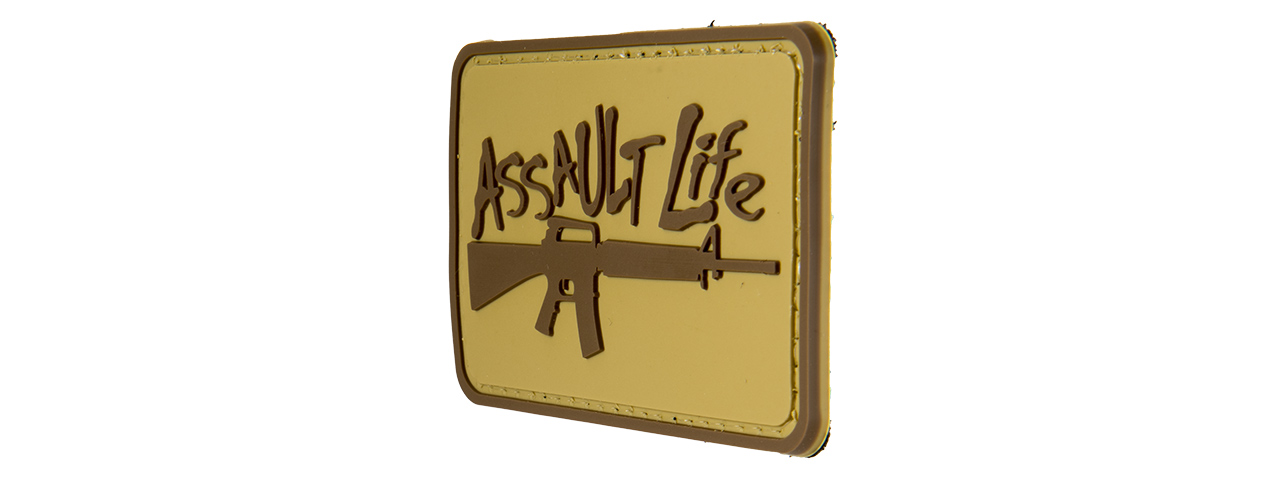 G-FORCE ASSAULLT LIFE PVC MORALE PATCH (TAN) - Click Image to Close