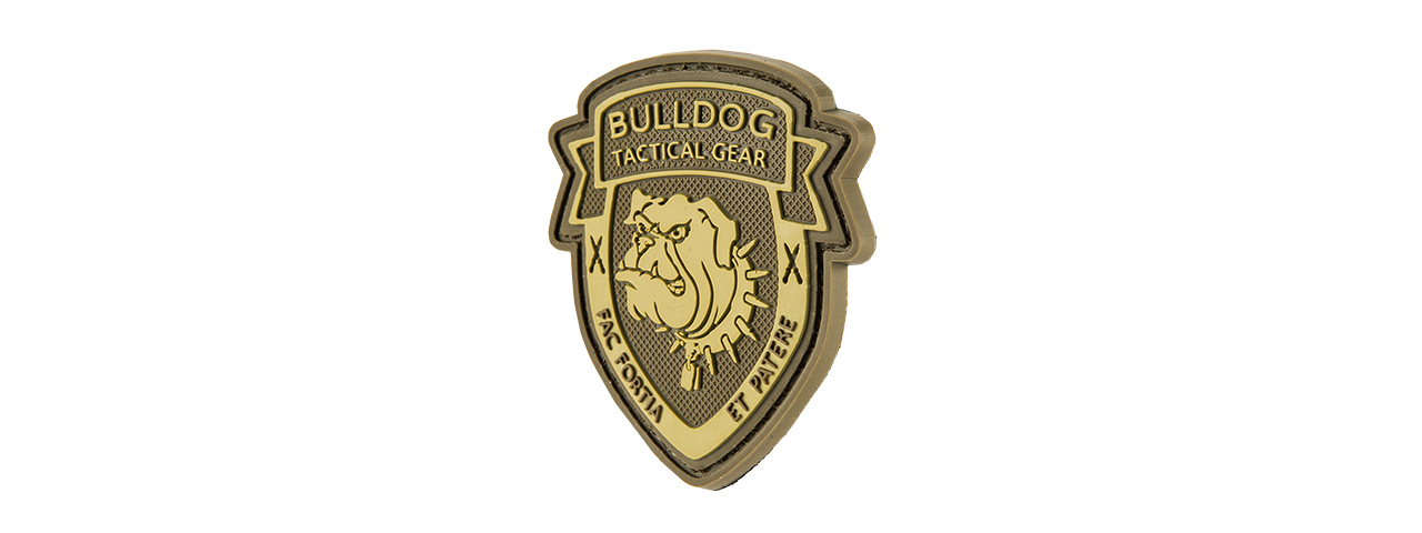 G-FORCE SHIELD BULLDOG PATCH PVC MORALE PATCH (BROWN) - Click Image to Close