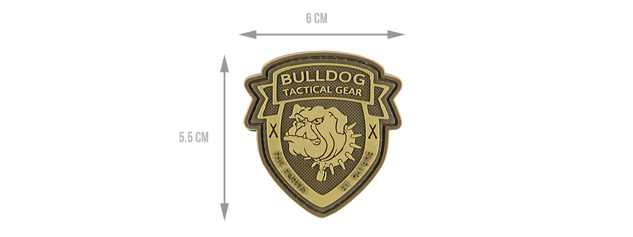 G-FORCE SHIELD BULLDOG PATCH PVC MORALE PATCH (BROWN)