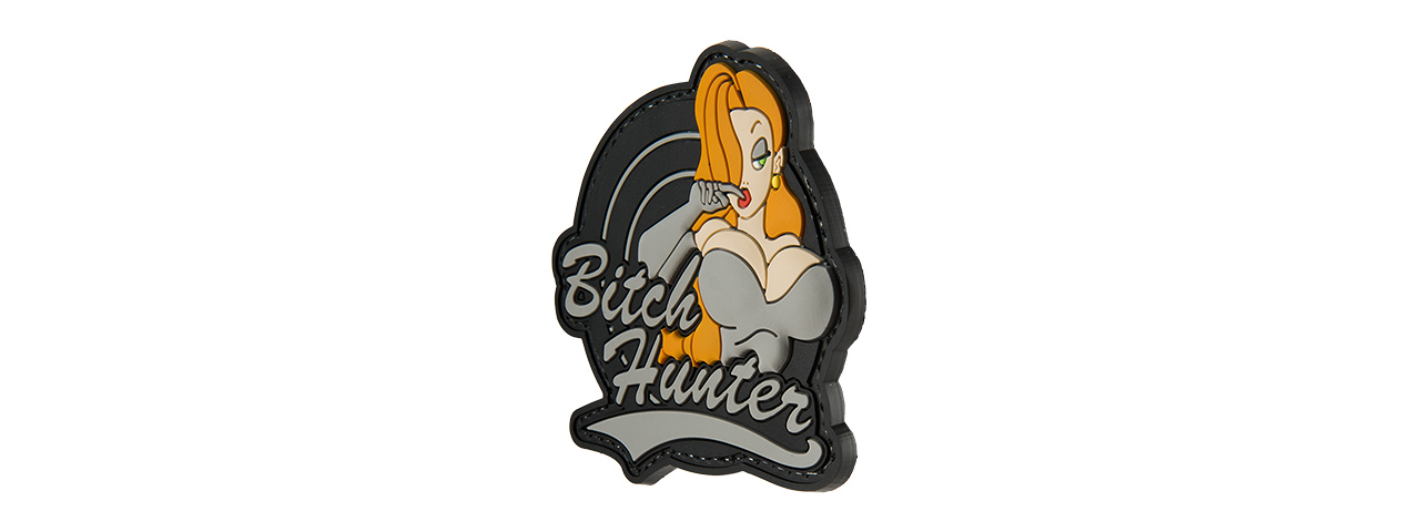 G-FORCE B*** HUNTER PVC MORALE PATCH (GRAY) - Click Image to Close