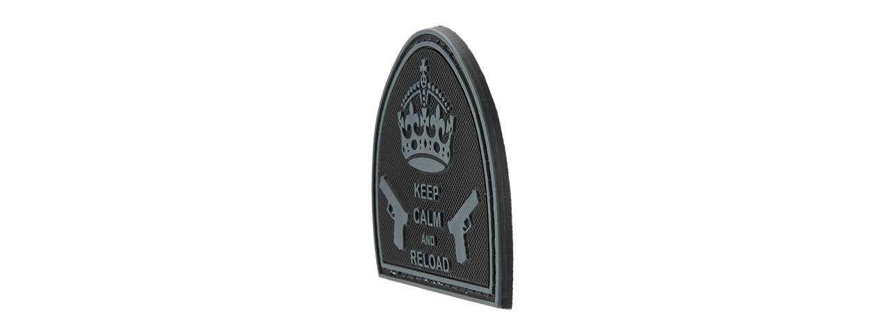 G-FORCE KEEP CALM AND RELOAD PVC MORALE PATCH (BLACK) - Click Image to Close