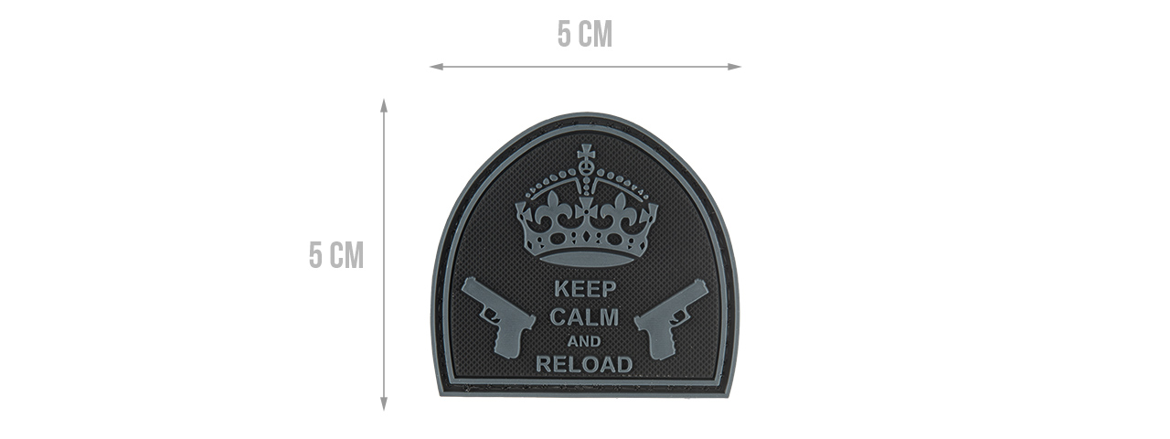 G-FORCE KEEP CALM AND RELOAD PVC MORALE PATCH (BLACK) - Click Image to Close