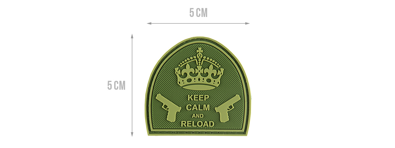 G-FORCE KEEP CALM AND RELOAD PVC MORALE PATCH (OD GREEN)