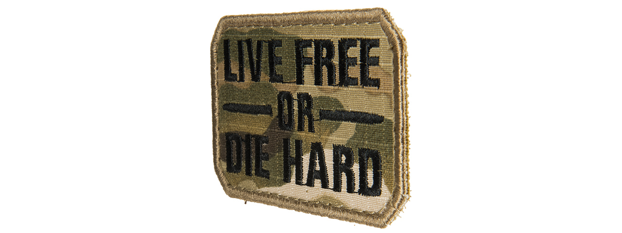 LIVE FREE OR DIE HARD EMBROIDED MORALE PATCH - Click Image to Close