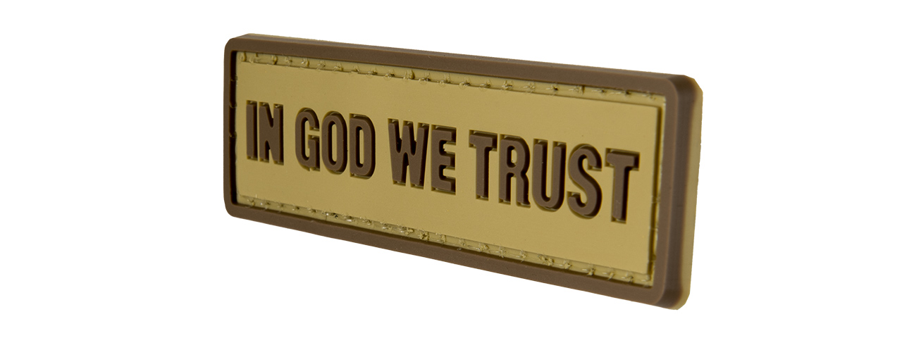 G-FORCE IN GOD WE TRUST PVC MORALE PATCH (TAN) - Click Image to Close