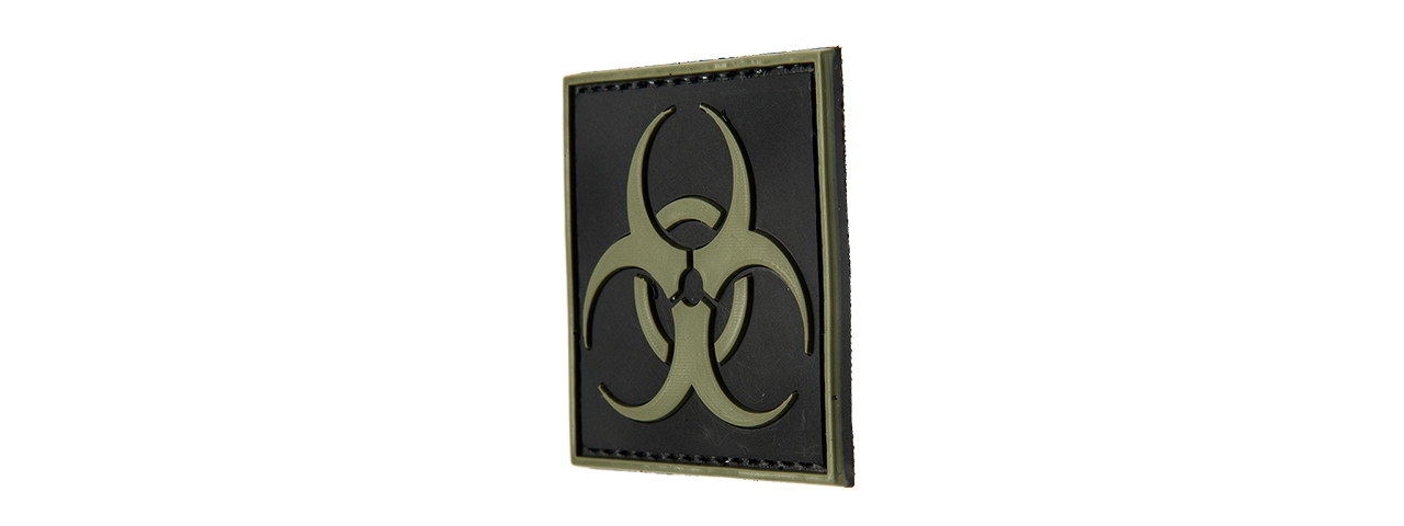 G-FORCE BIOHAZARD SQUARE PVC MORALE PATCH (OD GREEN) - Click Image to Close