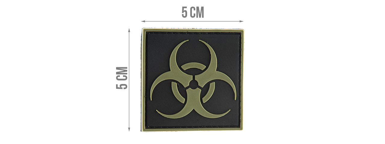 G-FORCE BIOHAZARD SQUARE PVC MORALE PATCH (OD GREEN) - Click Image to Close