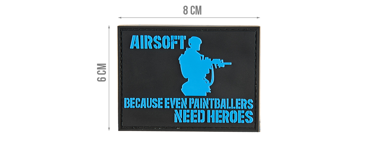 G-FORCE PAINTBALL NEEDS HEROES PVC MORALE PATCH (BLACK / BLUE) - Click Image to Close