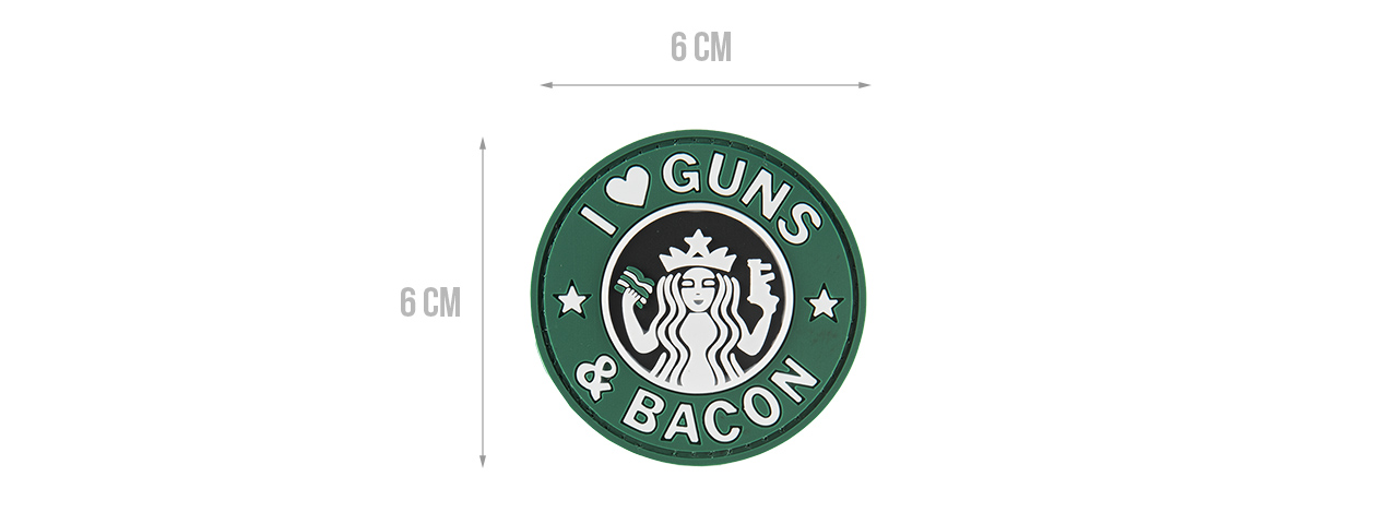 G-FORCE I LOVE GUNS AND BACON PVC MORALE PATCH - Click Image to Close