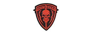 G-FORCE ISIS SLAYER KNIFE AND SKULL PVC MORALE PATCH (RED)