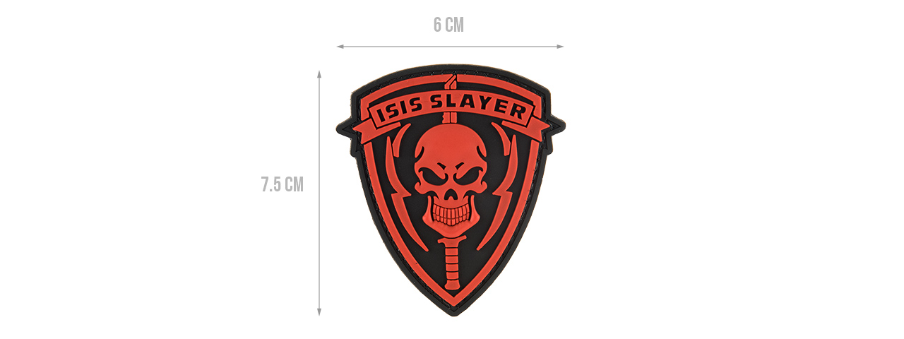 G-FORCE ISIS SLAYER KNIFE AND SKULL PVC MORALE PATCH (RED) - Click Image to Close