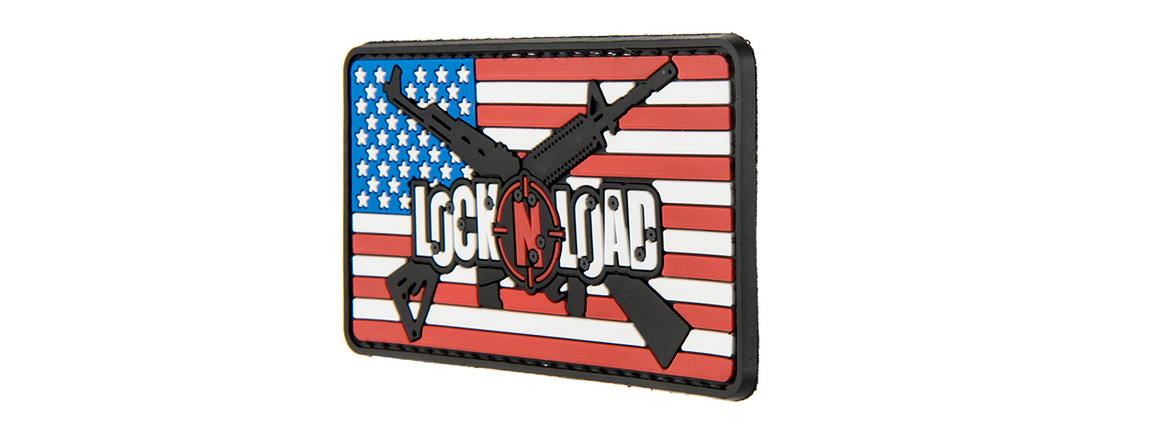 G-FORCE LOCK N LOAD AMERICAN FLAG AND RIFLE PVC MORALE PATCH