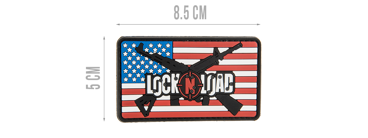 G-FORCE LOCK N LOAD AMERICAN FLAG AND RIFLE PVC MORALE PATCH - Click Image to Close