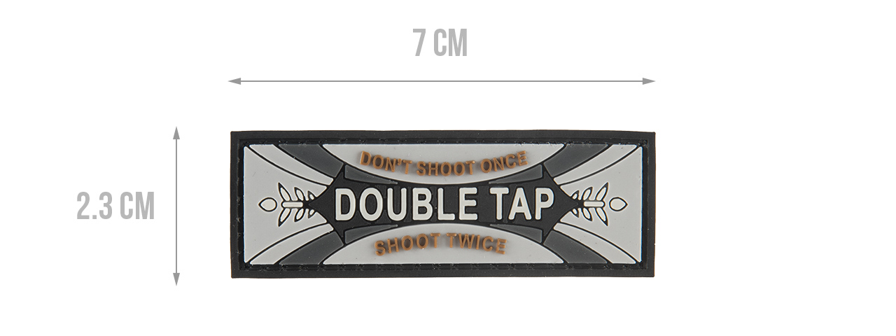 G-FORCE DOUBLE TAP DON'T SHOOT ONCE SHOOT TWICE PVC MORALE PATCH - Click Image to Close