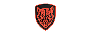 G-FORCE RED WOLF SHIELD PVC MORALE PATCH (BLACK / RED)