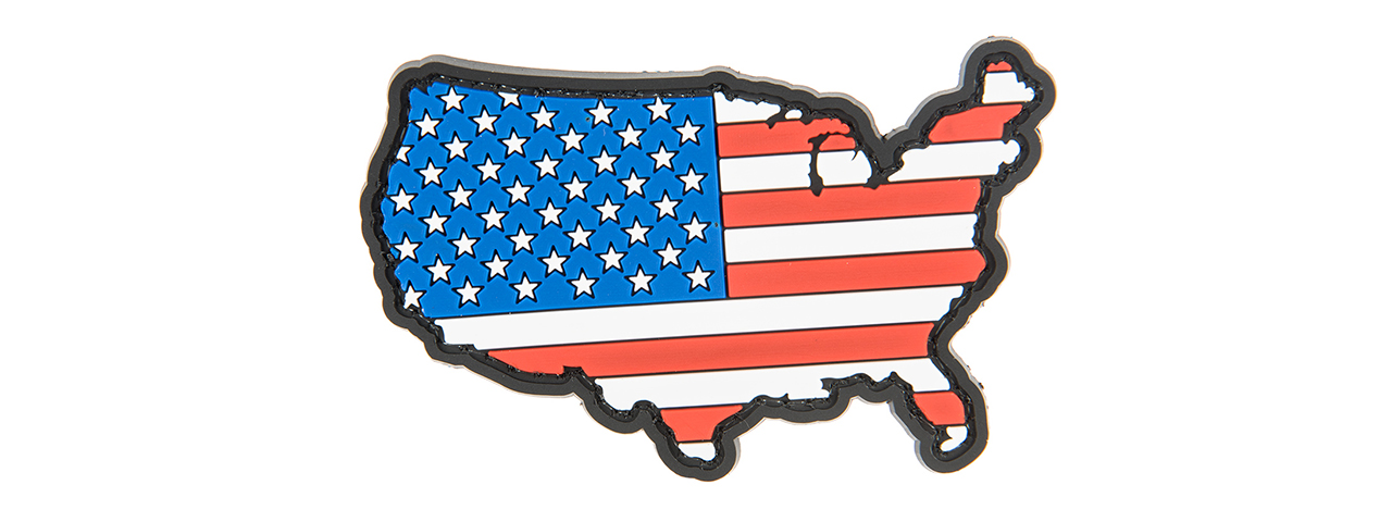 US Flag Map PVC Patch - Click Image to Close