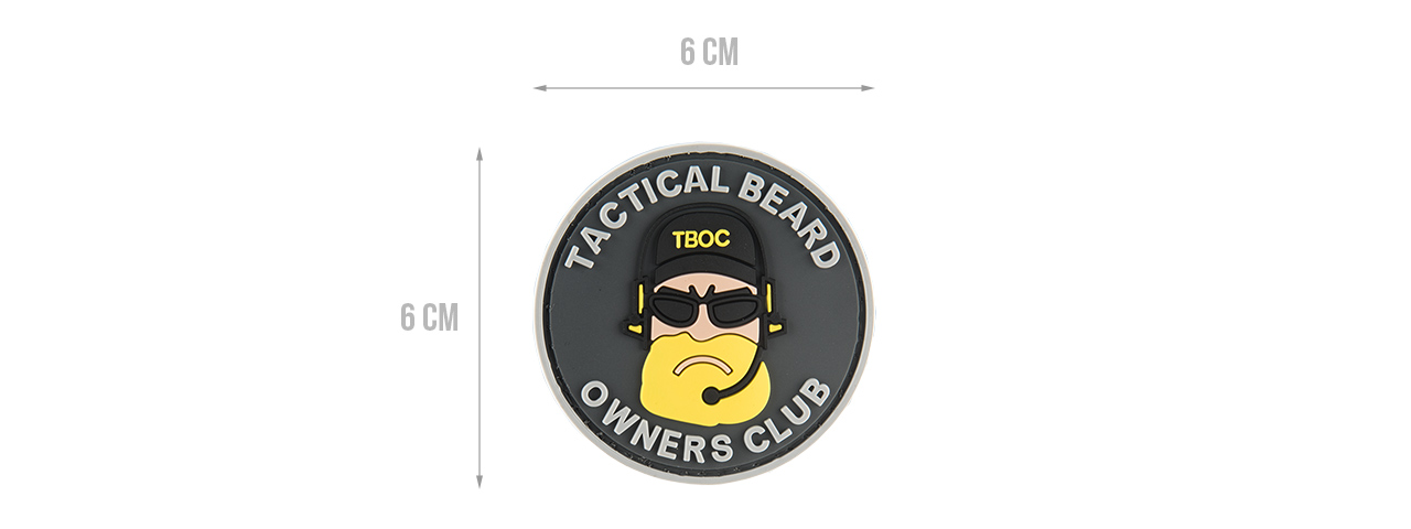 G-FORCE TACTICAL BEARD OWNERS CLUB PVC MORALE PATCH (BLACK/YELLOW) - Click Image to Close