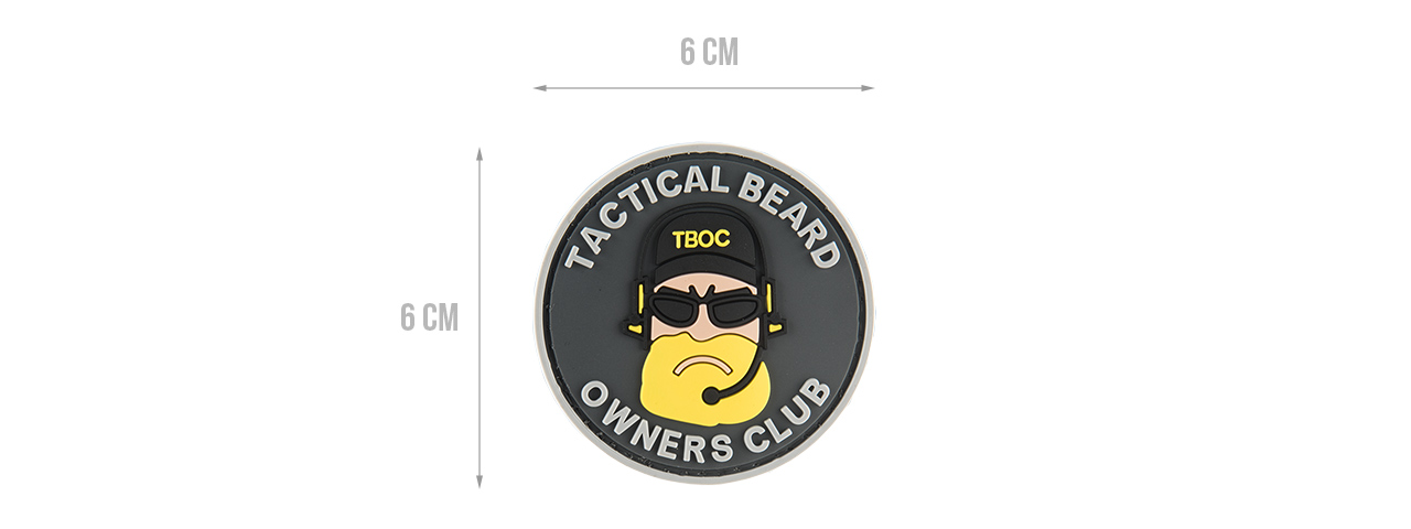 G-FORCE TACTICAL BEARD OWNERS CLUB PVC MORALE PATCH (BLACK/YELLOW)