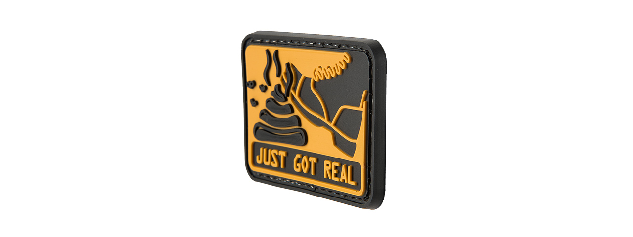 G-FORCE SH*T JUST GOT REAL PVC MORALE PATCH (YELLOW) - Click Image to Close