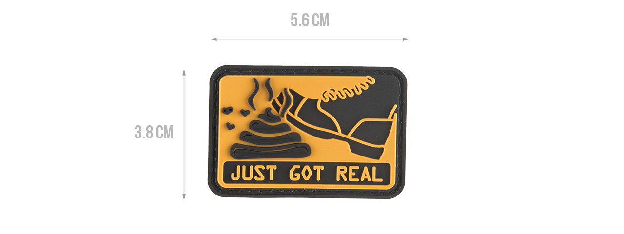 G-FORCE SH*T JUST GOT REAL PVC MORALE PATCH (YELLOW) - Click Image to Close