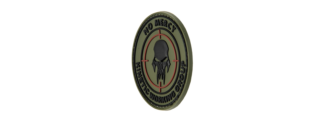 G-FORCE NO MERCY ROUND PVC MORALE PATCH (OD GREEN) - Click Image to Close