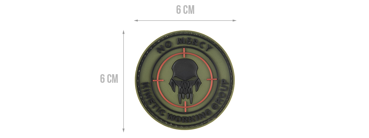 G-FORCE NO MERCY ROUND PVC MORALE PATCH (OD GREEN) - Click Image to Close