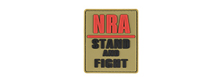 G-FORCE NRA STAND AND FIGHT PVC MORALE PATCH (TAN)