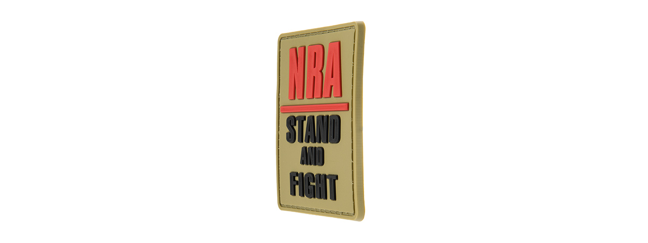 G-FORCE NRA STAND AND FIGHT PVC MORALE PATCH (TAN)