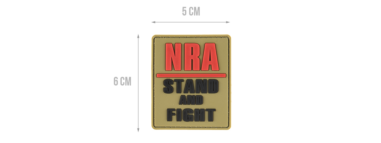 G-FORCE NRA STAND AND FIGHT PVC MORALE PATCH (TAN) - Click Image to Close