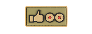 G-FORCE THUMBS UP LIKE SMALL PVC MORALE PATCH (TAN)