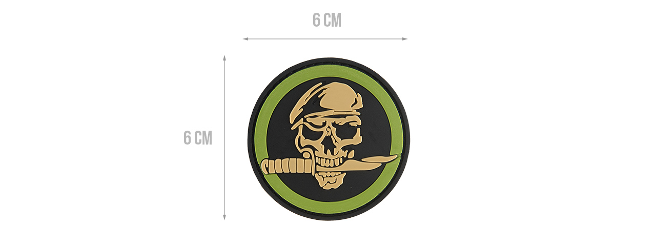 G-FORCE SKULL & KNIFE COMMANDO PVC PATCH - Click Image to Close