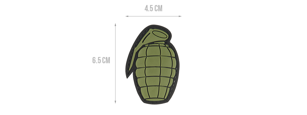 G-FORCE GRENADE PVC MORALE PATCH (OD GREEN) - Click Image to Close