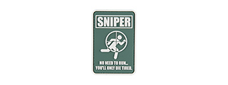 G-FORCE NO RUNNING SNIPER PATCH PVC MORALE PATCH