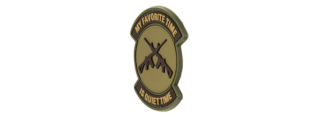 G-FORCE MY FAVORITE TIME IS QUIET TIME PVC MORALE PATCH (TAN)