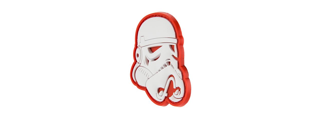 G-FORCE STAR WARS STORMTROOPER HELMET PVC MORALE PATCH (RED) - Click Image to Close