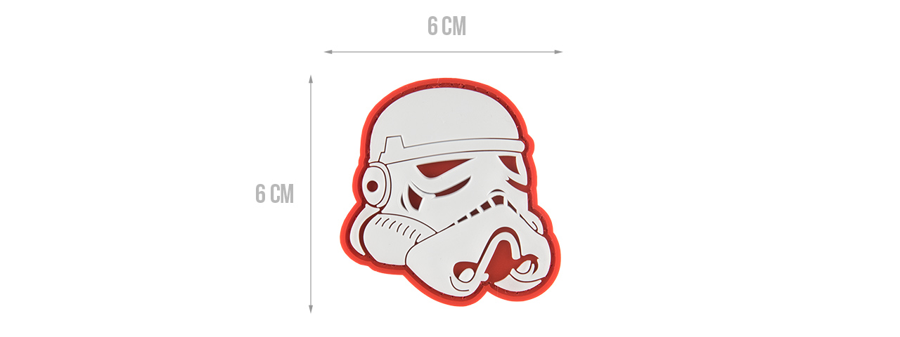 G-FORCE STAR WARS STORMTROOPER HELMET PVC MORALE PATCH (RED) - Click Image to Close