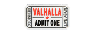 G-FORCE VALHALLA ADMIT ONE PVC MORALE PATCH (WHITE)
