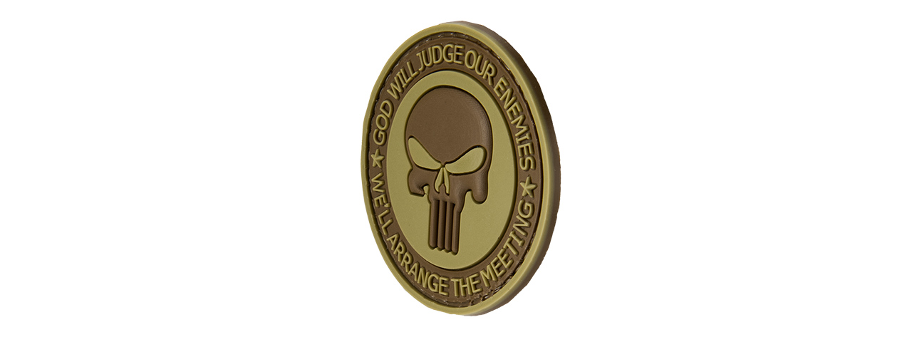 GOD WILL JUDGE OUR ENEMIES PVC MORALE PATCH (TAN) - Click Image to Close